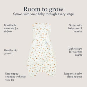 Purflo 0.5 Tog Cuddle to Sleep Bag Savannah Slumber (2)
