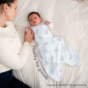 Purflo 0.5 Tog Swaddle to Sleep Bag – Cotton Clouds (4)