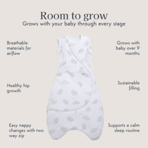 Purflo 2.5 Tog Cuddle to Sleep Bag Cotton Clouds (1)