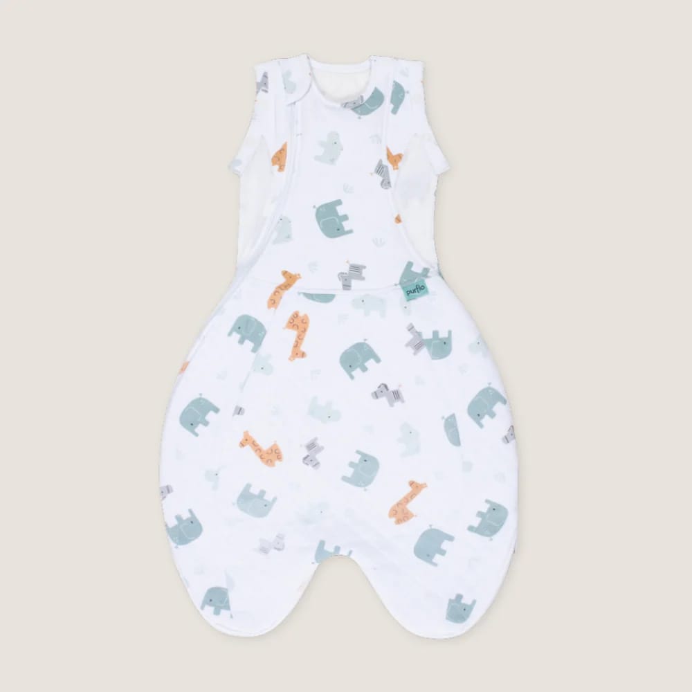 Purflo 2.5 Tog Swaddle to Sleep Bag – Animal Safari