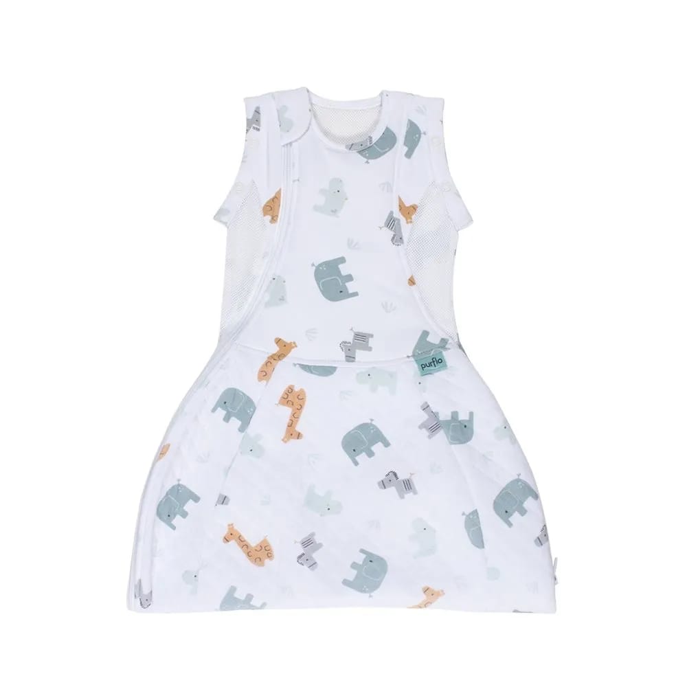 Purflo 2.5 Tog Swaddle to Sleep Bag – Animal Safari (3)