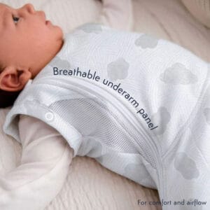 Purflo 2.5 Tog Swaddle to Sleep Bag – Cotton Clouds (4)