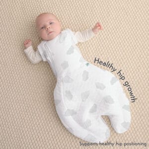 Purflo 2.5 Tog Swaddle to Sleep Bag – Cotton Clouds (5)