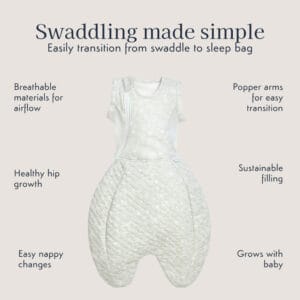 Purflo 2.5 Tog Swaddle to Sleep Bag – Magical Garden