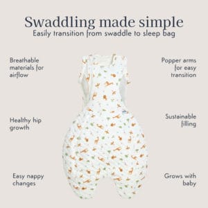Purflo 2.5 Tog Swaddle to Sleep Bag – Savannah Slumber