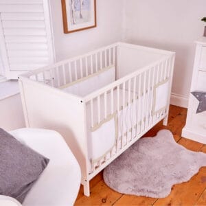 Purflo Breathable Cot Bumper 2 pack Sand2