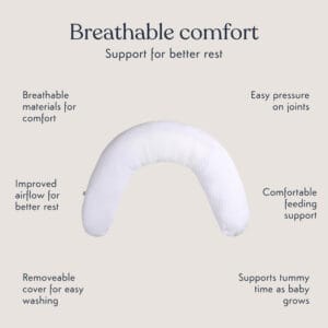 Purflo Breathe Pregnancy Pillow Luxe White (7)