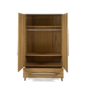 Tutti Bambini Hallee Wardrobe Golden Oak and Mushroom (2)