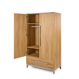 Tutti Bambini Hallee Wardrobe Golden Oak and Mushroom (4)