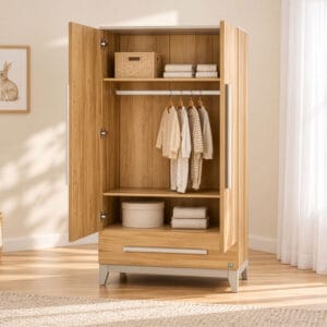 Tutti Bambini Hallee Wardrobe Golden Oak and Mushroom (9)