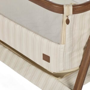 Tutti Bambini Origin CoZee Air 2 Bedside Crib Rich Walnut & Cashmere Vintage Stripe (10)