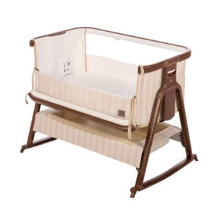 Tutti Bambini Origin CoZee Air 2 Bedside Crib Rich Walnut & Cashmere Vintage Stripe (19)