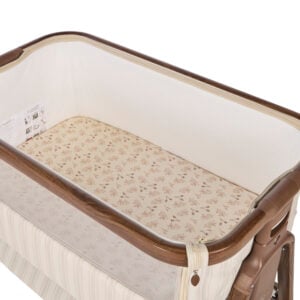 Tutti Bambini Origin CoZee OG Bedside Crib Rich Walnut & Cashmere Vintage Stripe (12)