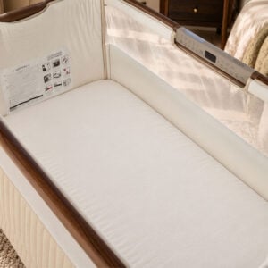 Tutti Bambini Origin CoZee Sense Bedside Crib Rich Walnut & Quilted Cashmere (1)