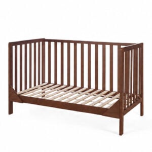 Tutti Bambini Origin Malmo Cot Bed, Cot Top Changer & Mattress Bundle Rich Walnut (21)