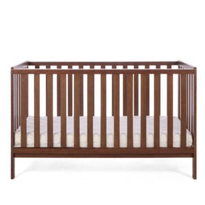 Tutti Bambini Origin Malmo Cot Bed, Cot Top Changer & Mattress Bundle Rich Walnut (3)