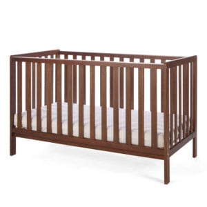 Tutti Bambini Origin Malmo Cot Bed, Cot Top Changer & Mattress Bundle Rich Walnut (4)