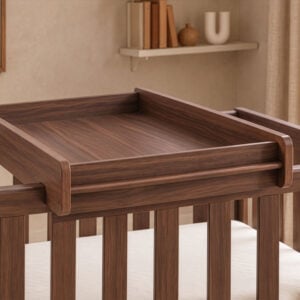 Tutti Bambini Origin Malmo Cot Bed, Cot Top Changer & Mattress Bundle Rich Walnut (42)