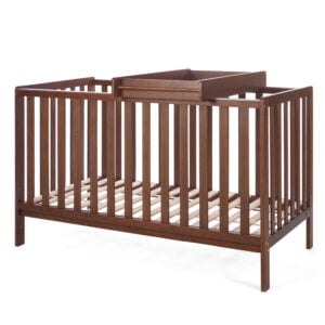 Tutti Bambini Origin Malmo Cot Bed, Cot Top Changer & Mattress Bundle Rich Walnut (6)