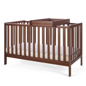 Tutti Bambini Origin Malmo Cot Bed, Cot Top Changer & Mattress Bundle Rich Walnut (7)