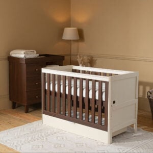 Tutti Bambini Origin Riley Compact 2 Piece Nursery Furniture Set Cashmere Rich Walnut