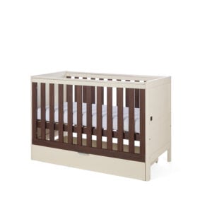 Tutti Bambini Origin Riley Compact Cot Bed with Drawer Cashmere and Rich Walnut (12)