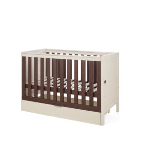 Tutti Bambini Origin Riley Compact Cot Bed with Drawer Cashmere and Rich Walnut (13)