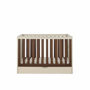 Tutti Bambini Origin Riley Compact Cot Bed with Drawer Cashmere and Rich Walnut (2)