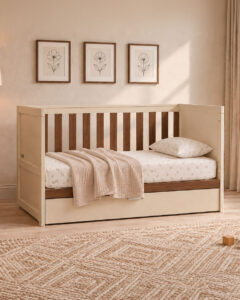 Tutti Bambini Origin Riley Compact Cot Bed with Drawer Cashmere and Rich Walnut (33)