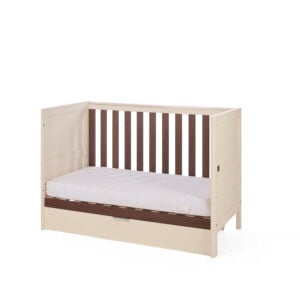 Tutti Bambini Origin Riley Compact Cot Bed with Drawer Cashmere and Rich Walnut (6)