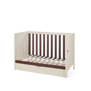 Tutti Bambini Origin Riley Compact Cot Bed with Drawer Cashmere and Rich Walnut (7)
