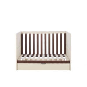 Tutti Bambini Origin Riley Compact Cot Bed with Drawer Cashmere and Rich Walnut (9)