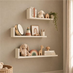 Tutti Bambini Origin Set of Three L Shaped Wall Shelves Cashmere