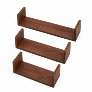 Tutti Bambini Origin Set of Three U Shaped Wall Shelves Rich Walnut (1)