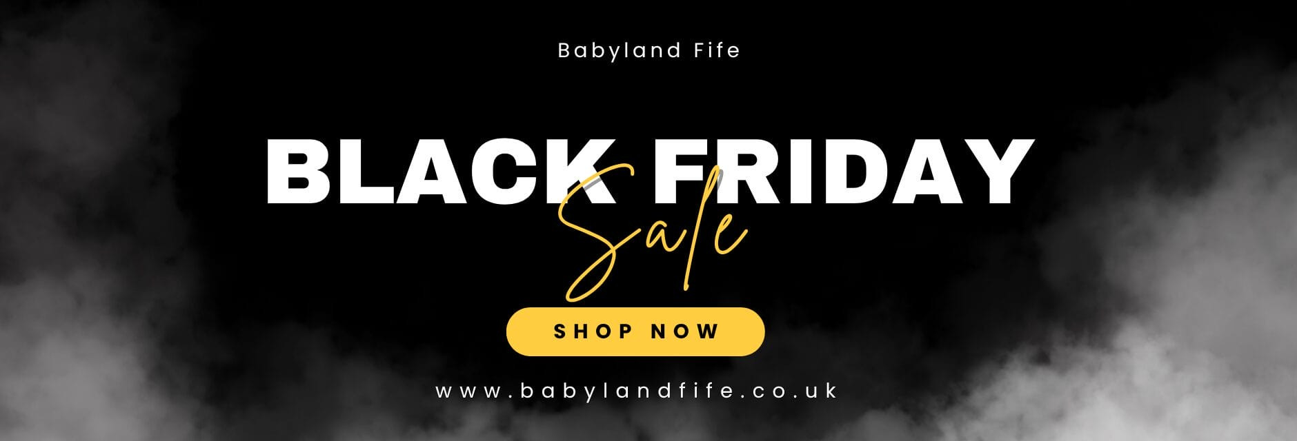 Black and white simple black friday sale banner (1880 x 640 px)
